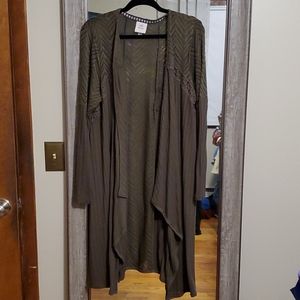 Knox Rose Olive Green Drape Front Cardigan